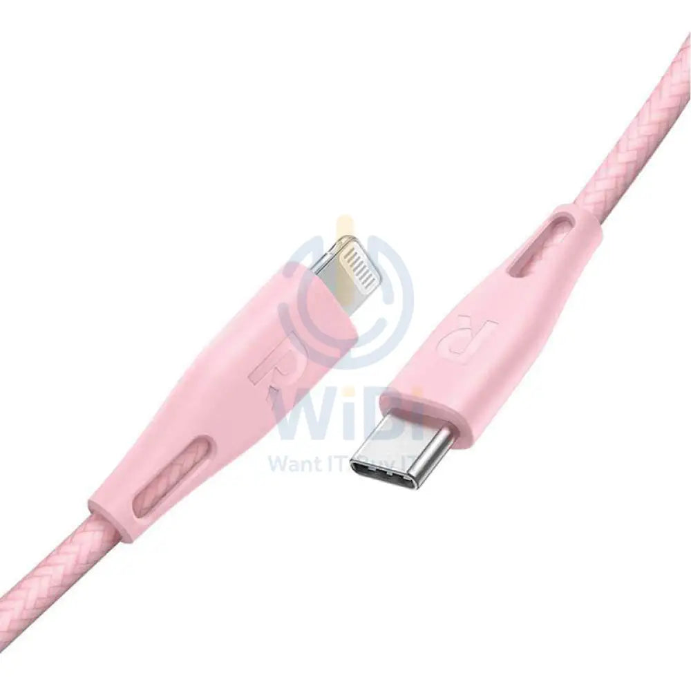 RAVPOWER 1m Type-C to Lightning Cable - Nylon Pink Accessories > Cables & Converters > Cables