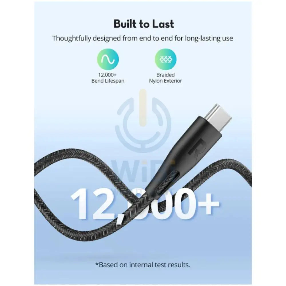 RAVPower Nylon Braid Fast Charging Cable - 1.2m / 60W / Type-C to Type-C Accessories > Cables & Converters > Cables