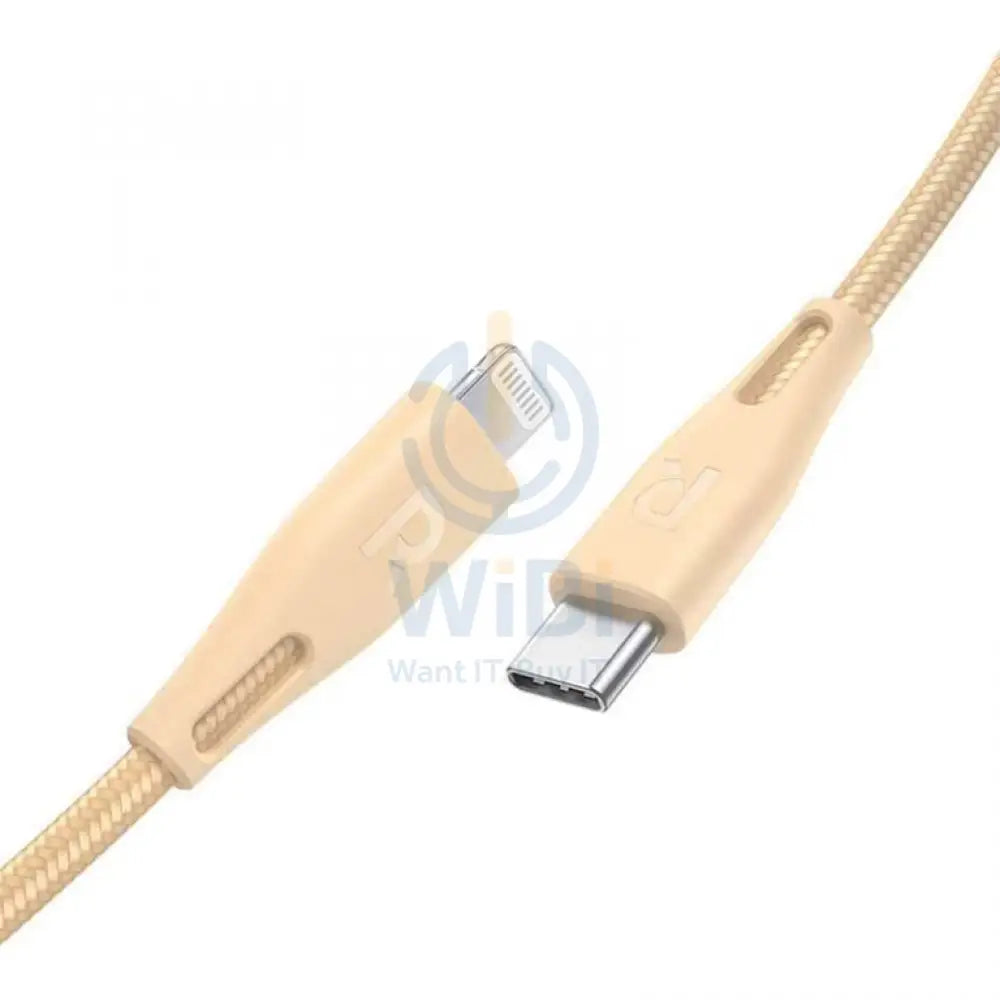 RAVPower Nylon Braided Type-C to Lightning Charging Cable - 0.3 Meter / 1ft / Gold Accessories > Cables & Converters >
