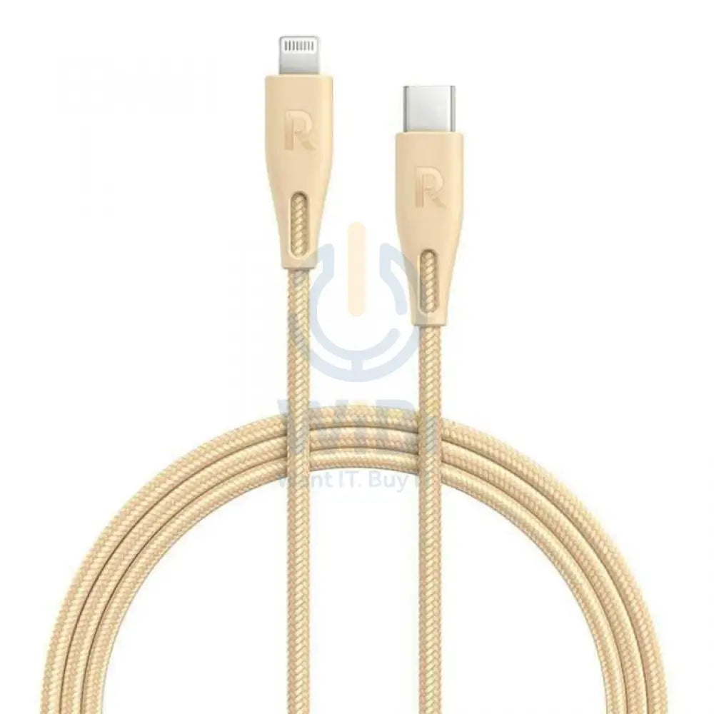 RAVPower Nylon Braided Type-C to Lightning Charging Cable - 0.3 Meter / 1ft / Gold Accessories > Cables & Converters >