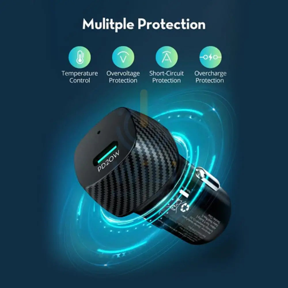 Ravpower PD 20W USB-C Fast Car Charger - Black Accessories > Mobiles & Tablets > Mobiles > Car Chargers