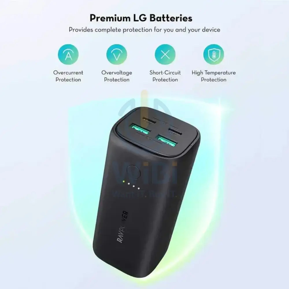 RavPower PD Pioneer 20000mAh 50W 4-Port Power Bank Accessories > Power Adapters