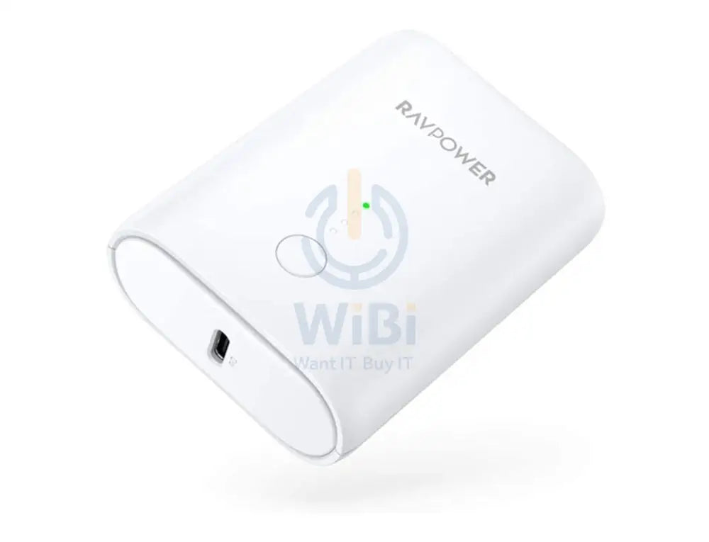 RAVPower PD + QC 2-Port Power Bank - 10,000mAh / 18W / White Accessories > Power Bank