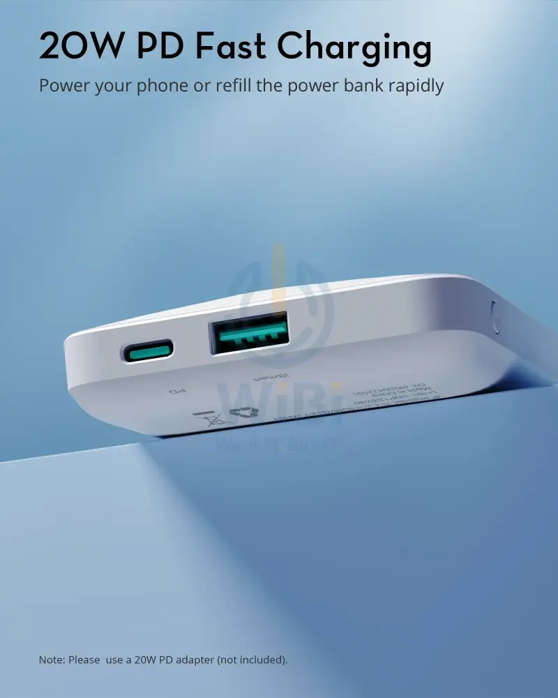 Ravpower RP-PB1212 10000mAh Magnetic Wireless Powerbank - White Accessories > Power Bank
