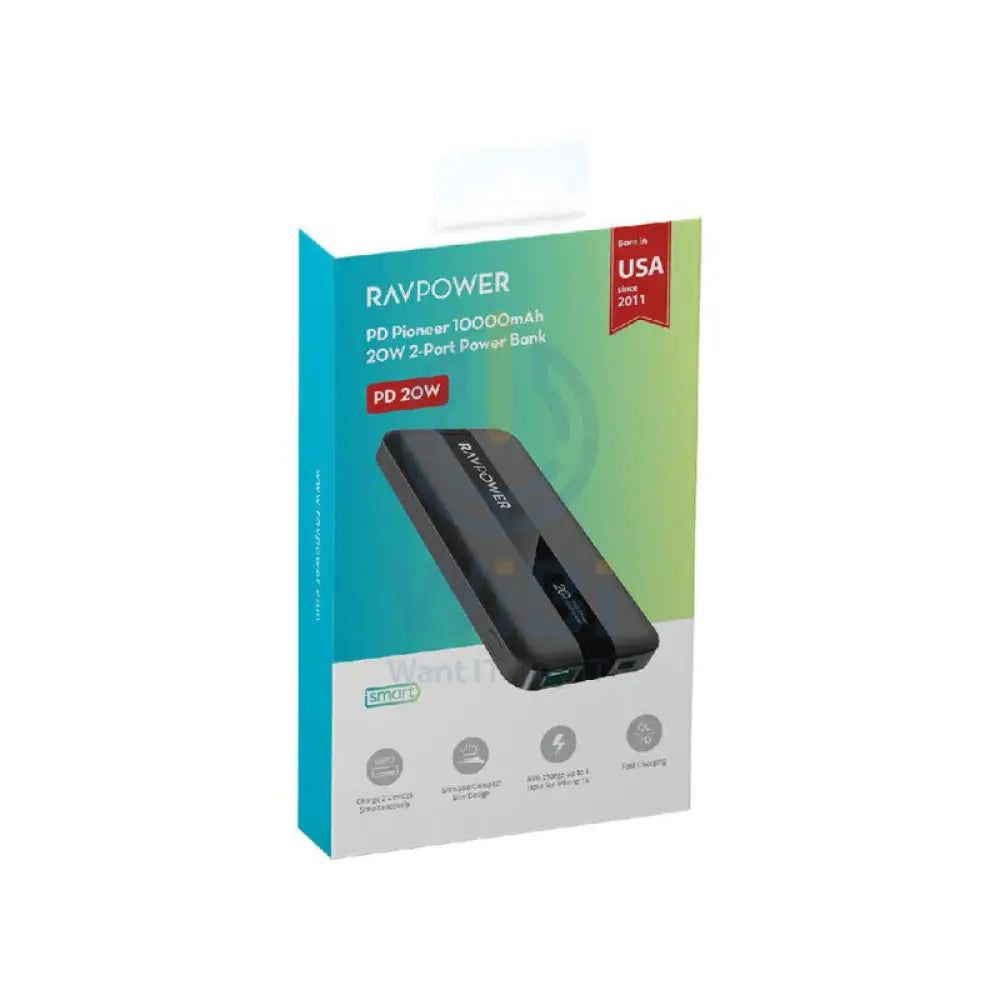 RAVPower RP-PB1236 Power Bank - 20W / 10,000mAh / Black Accessories > Power Bank