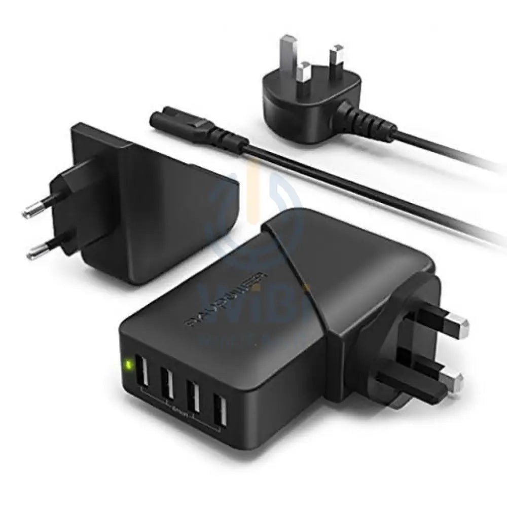 RAVPower RP-PC023 40W 4-Port USB Charger (UK) - Black Accessories > Power Adapters