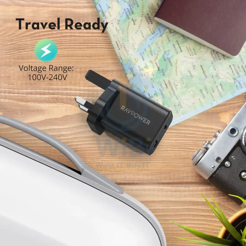 RavPower RP-PC173 2-In-1 20W USB-Charger Combo Offline - Black Accessories > Power Adapters