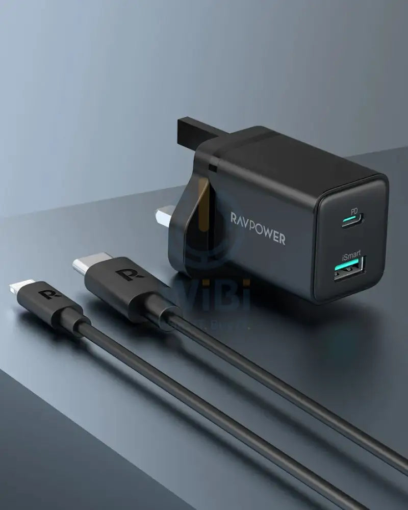RavPower RP-PC173 2-In-1 20W USB-Charger Combo Offline - Black Accessories > Power Adapters