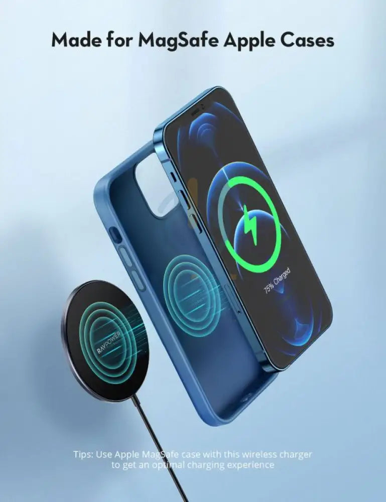 RAVPower RP-WC012 Magnetic Wireless Charger for iPhone 12/12 Pro Max/mini/AirPods Pro - Black Accessories > Power
