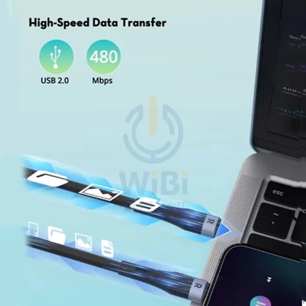 RAVPower Silicone Cable - 1M / 60W / 480Mbps / USB-C - Black Accessories > Cables & Converters > Cables