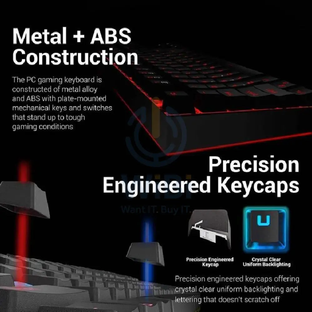 Redragon K552-BB 4 in 1 Mechanical Gaming Combo - 3200 DPI / LED Backlit / Black - KeyBoard Mouse Headset & Mouse Pad