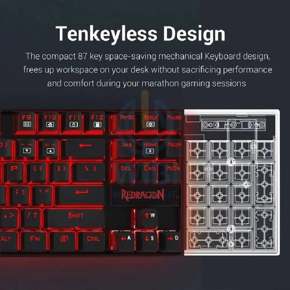 Redragon K552-BB 4 in 1 Mechanical Gaming Combo - 3200 DPI / LED Backlit / Black - KeyBoard Mouse Headset & Mouse Pad