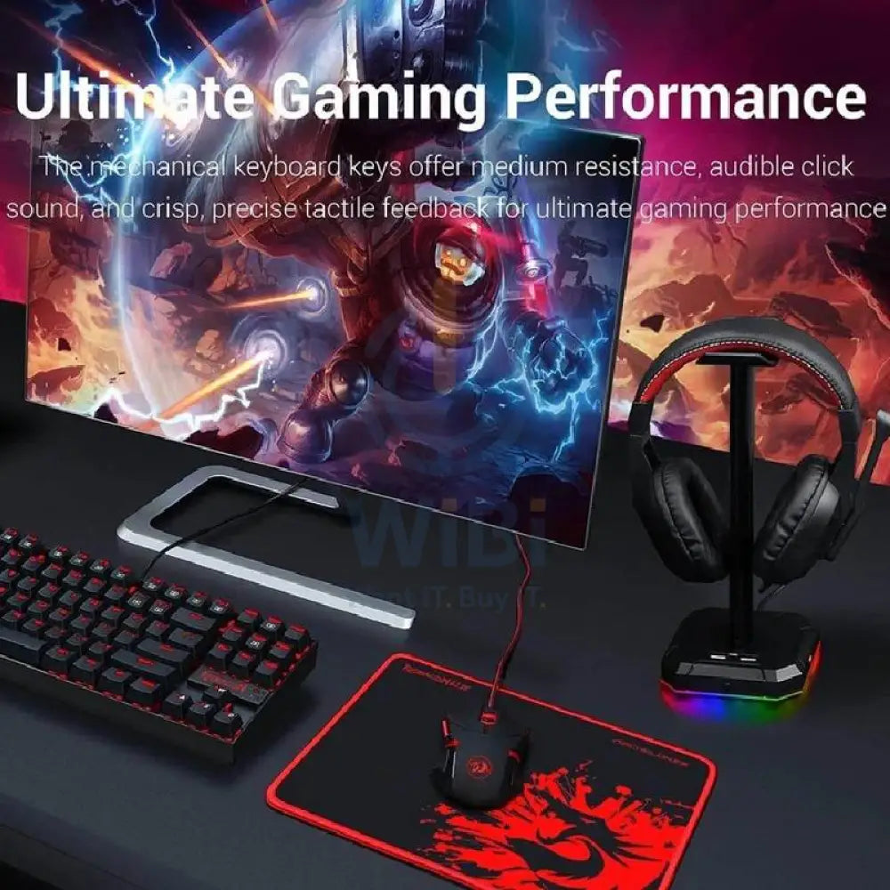 Redragon K552-BB 4 in 1 Mechanical Gaming Combo - 3200 DPI / LED Backlit / Black - KeyBoard Mouse Headset & Mouse Pad