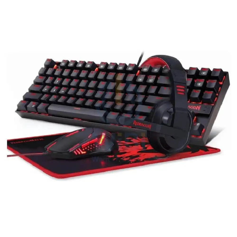Redragon K552-BB 4 in 1 Mechanical Gaming Combo - 3200 DPI / LED Backlit / Black - KeyBoard Mouse Headset & Mouse Pad