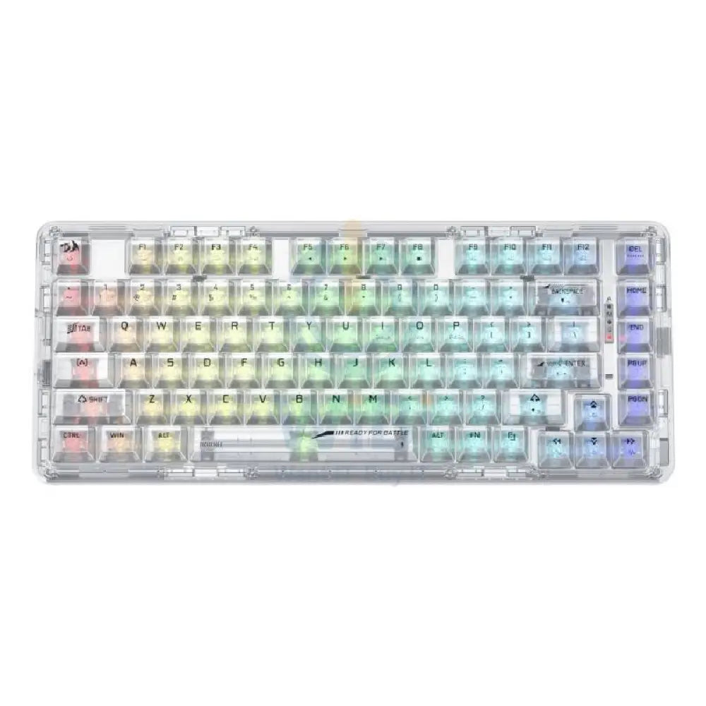 Redragon K649 ELF PRO 3-Mode RGB Mechanical Keyboard - Wired / Wireless / 82 Keys / Transparent - Keyboard Accessories