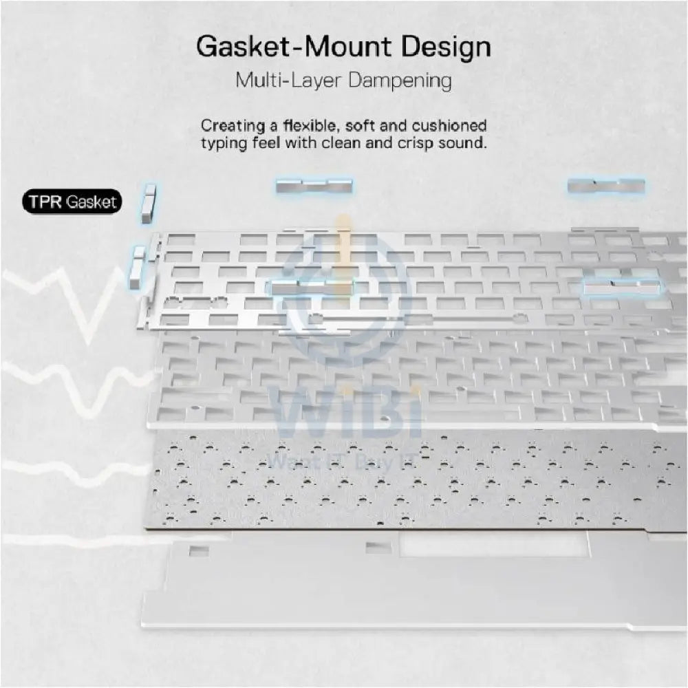 Redragon K649 ELF PRO 3-Mode RGB Mechanical Keyboard - Wired / Wireless / 82 Keys / Transparent - Keyboard Accessories