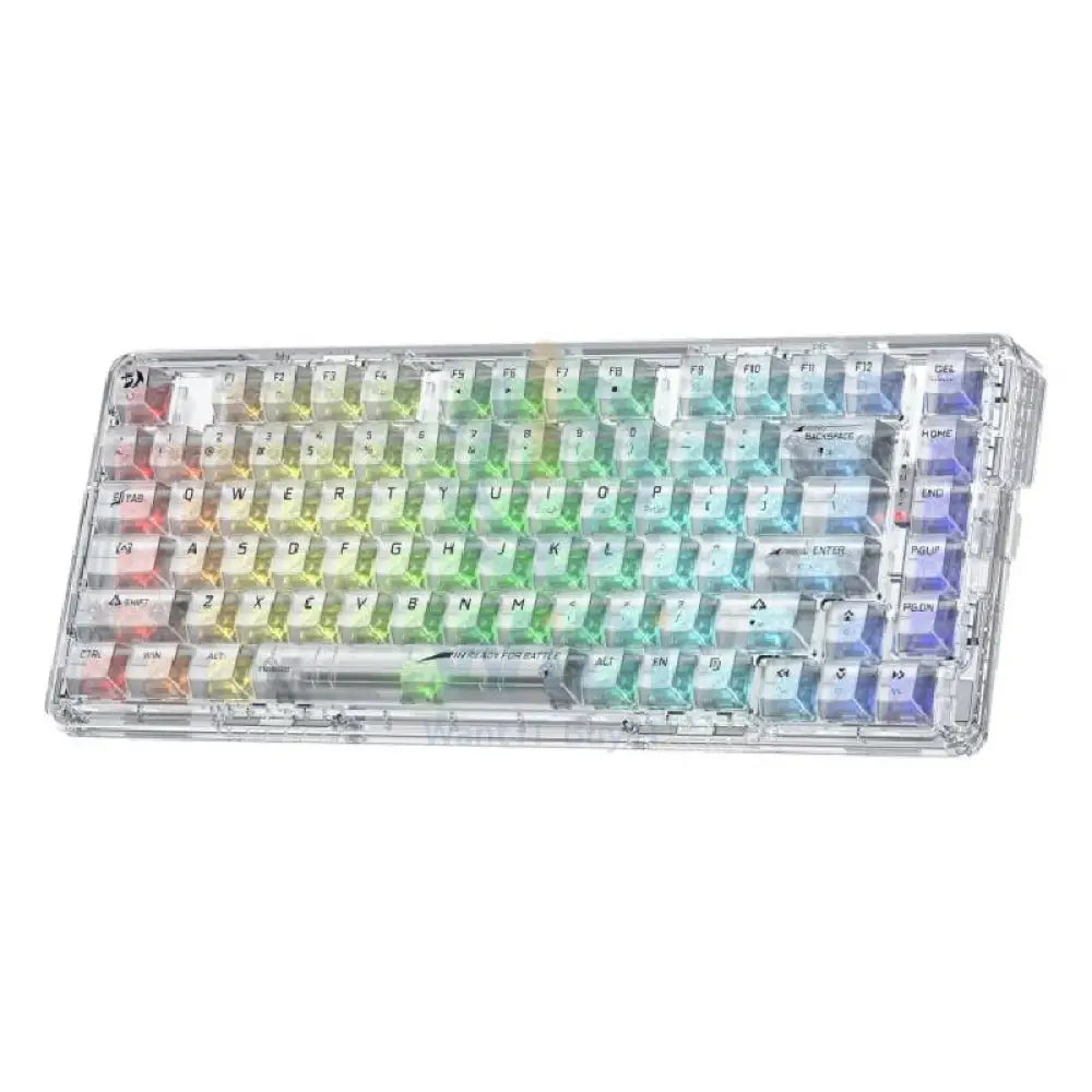 Redragon K649 ELF PRO 3-Mode RGB Mechanical Keyboard - Wired / Wireless / 82 Keys / Transparent - Keyboard Accessories