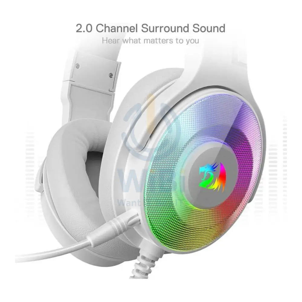 Redragon Pandora Virtual 7.1 RGB Gaming headset with Adapter - White Accessories > Audio > Headphones