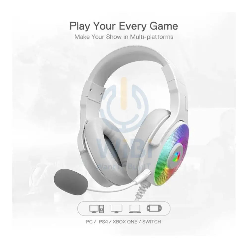 Redragon Pandora Virtual 7.1 RGB Gaming headset with Adapter - White Accessories > Audio > Headphones
