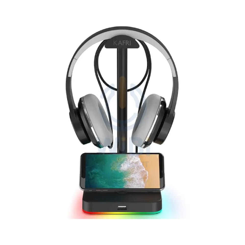 RGB Headphone Stand with USB Hub KAFRI Desk Gaming Headset Holder Hanger Rack with 1 USB2.0 Extension Accessories >