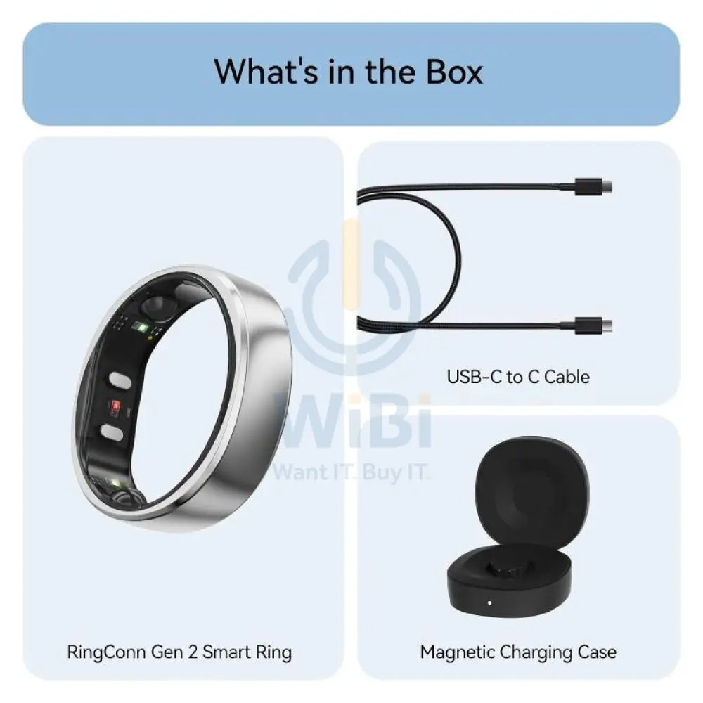 RingConn Smart Ring Gen 2 - Size-14 / Silver Accessories > Smart Devices