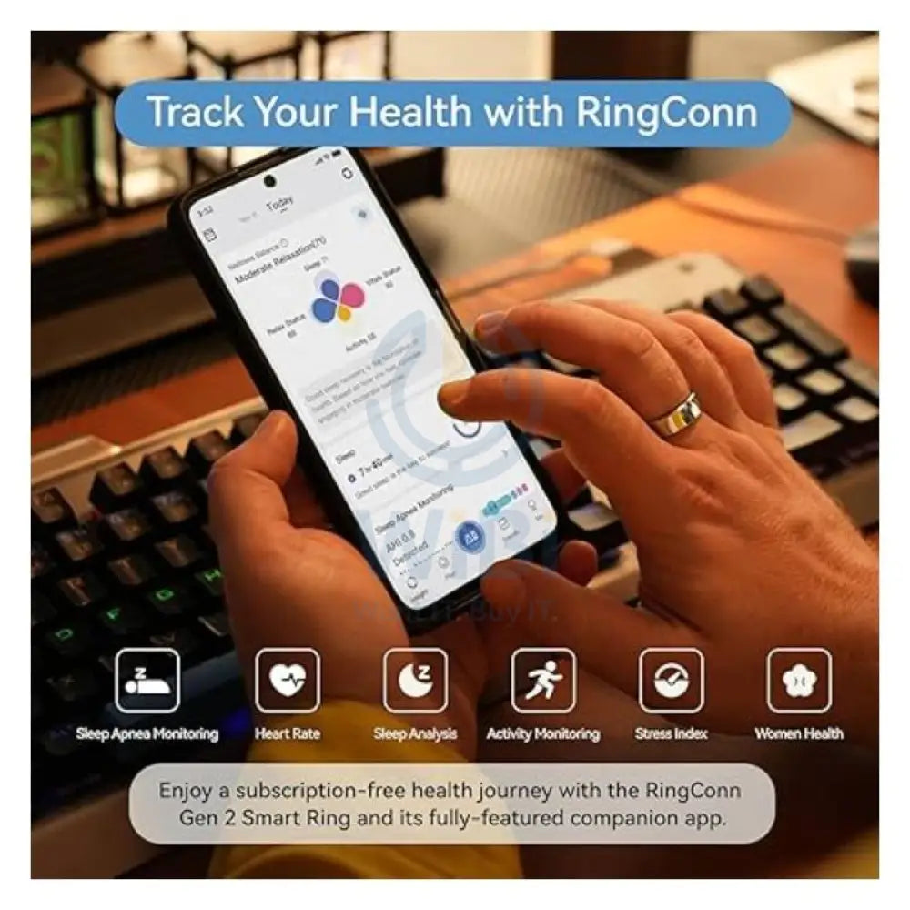 RingConn Smart Ring Gen 2 - Size-14 / Silver Accessories > Smart Devices
