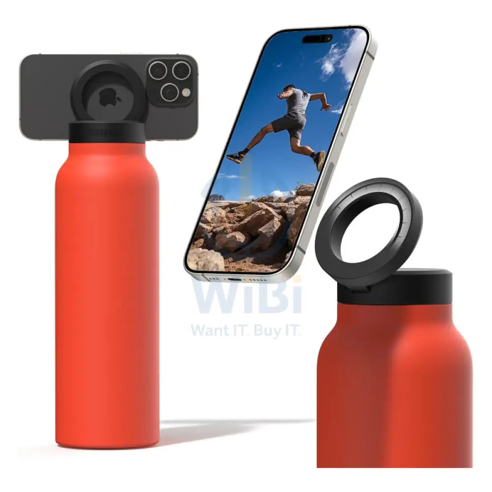Ringo Insulated Water Bottle With Phone Holder - 950ml / Orange Accessories > Outdoor & Travel
