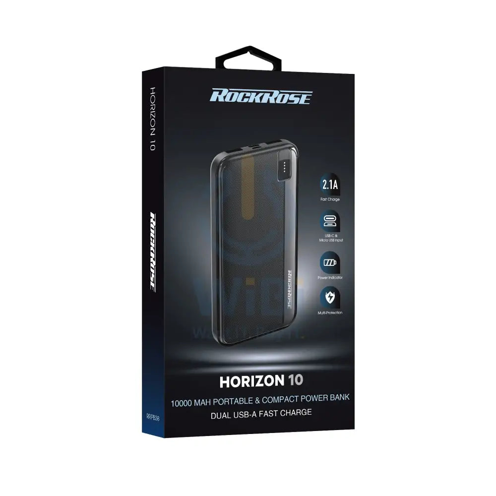RockRose 10000mAh Portable & Compact Power Bank - Black Accessories > Power Bank