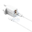 Rockrose 18W Dual Port Travel Charger QC 3.0 Quick Charger With 1M 2.4A Quick Charge & Data Sync Lightning Cable