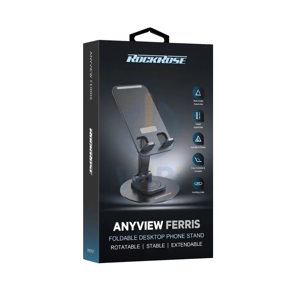 Rockrose 360° Rotatable & Foldable Desktop Phone Stand - Grey Accessories > Mobiles & Tablets > Mobiles > Mobile Holder