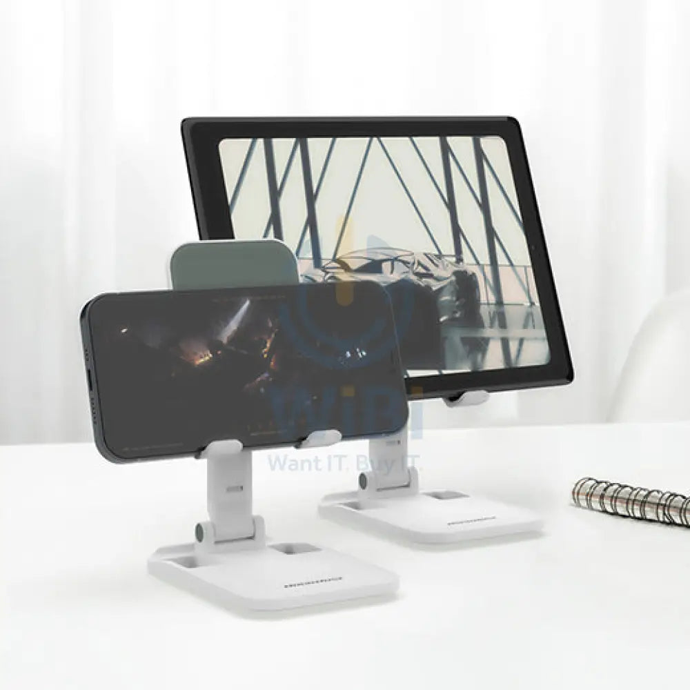 RockRose Foldable Desktop Phone Stand - White Accessories > Mobiles & Tablets > Mobiles > Mobile Holder / Stands