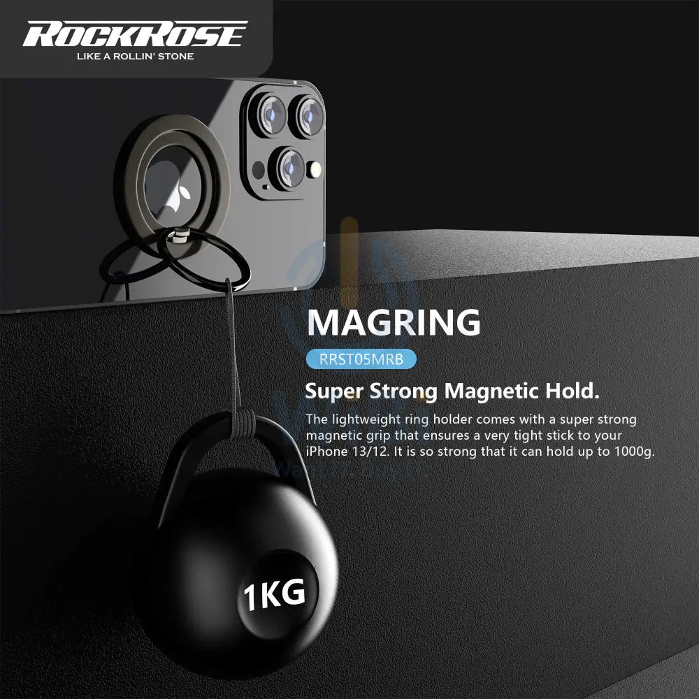 Rockrose Magnetic Phone Ring Holder - Black Accessories > Mobiles & Tablets > Mobiles