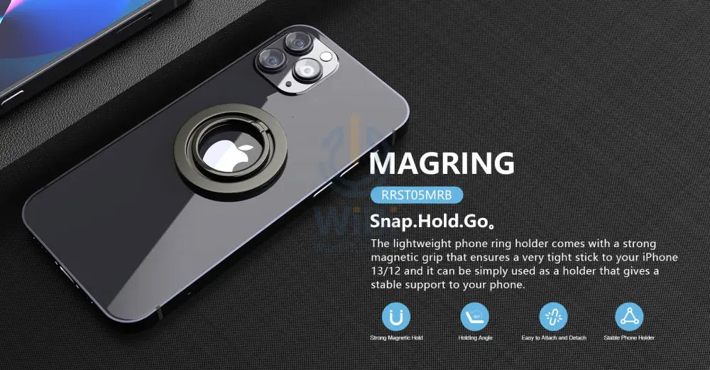 Rockrose Magnetic Phone Ring Holder - Black Accessories > Mobiles & Tablets > Mobiles