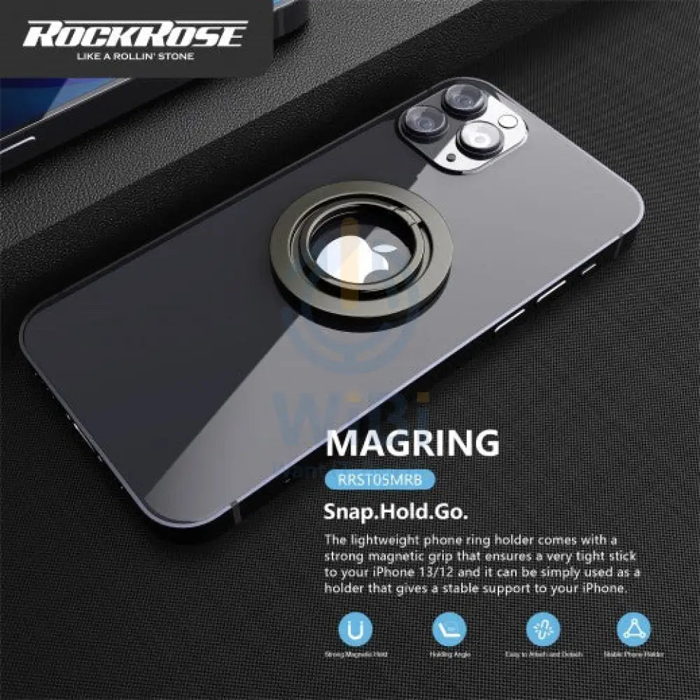 Rockrose Magnetic Phone Ring Holder - Black Accessories > Mobiles & Tablets > Mobiles