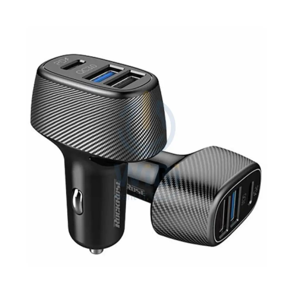 Rockrose Safari PQ2 PD & QC 3.0 3-Port Car Charger - Black Accessories > Power Adapters