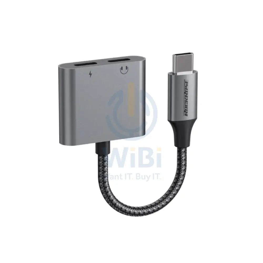 RockRose USB-C to USB-C + USB-C Adapter - Grey Accessories > Power Adapters