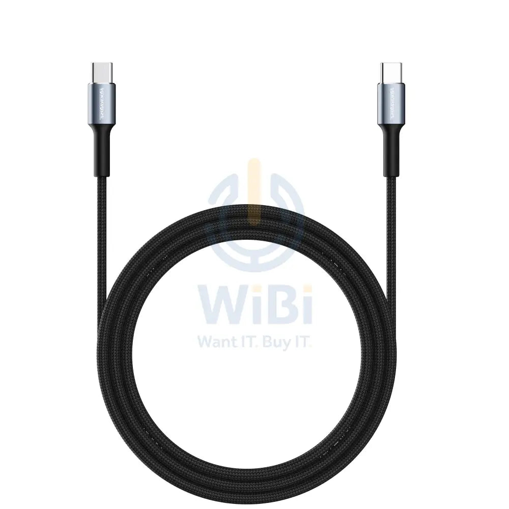 RockRose USB-C to USB-C Nylon-braided Cable - 3A / 60W / 1M / Black Accessories > Cables & Converters > Cables