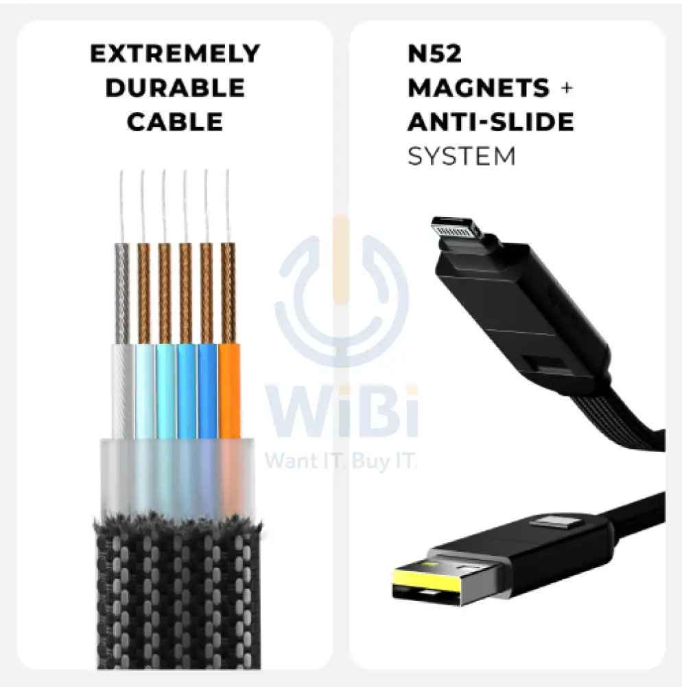 Rolling Square inCharge X Max - 1.5 Meter / Black Accessories > Cables & Converters > Cables
