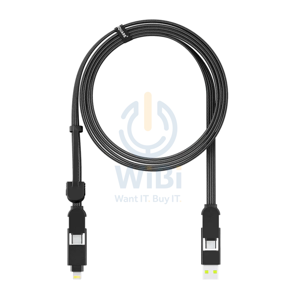 Rolling Square inCharge XL 2m - Black Accessories > Cables & Converters > Cables