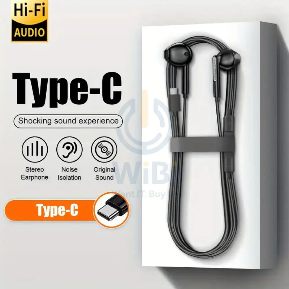 Royal Earphones - In-Ear / 1.2 Meter / USB-C / Black Accessories > Audio > Headphones