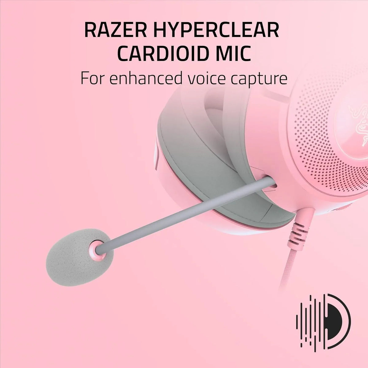 Razer Kraken Kitty V2 USB Wired RGB Gaming Headset With Chroma Kitty Ears - Stream Reactive Lighting / Quartz Pink