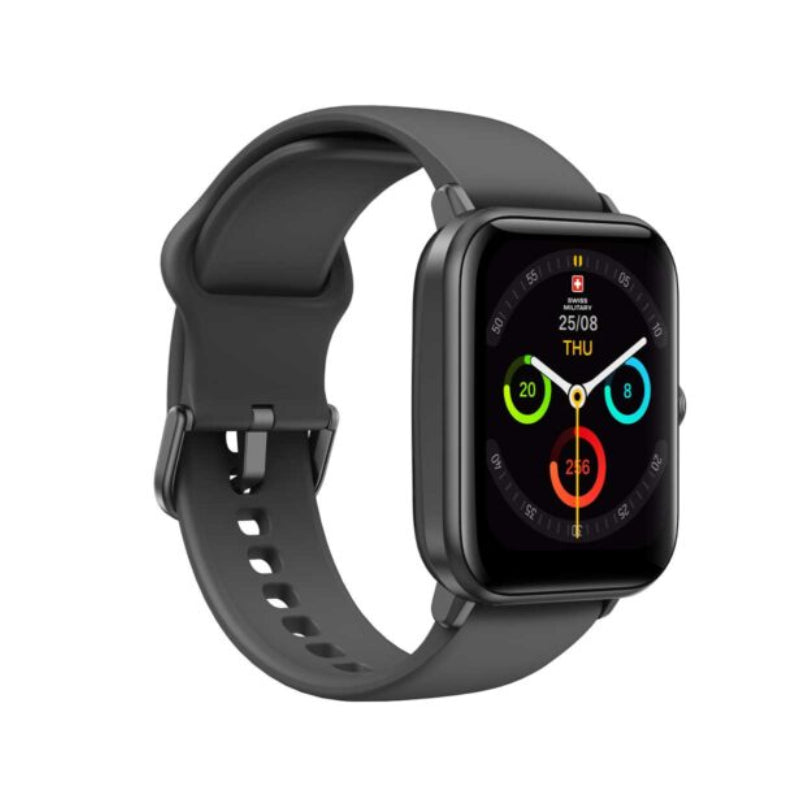 Swiss Military Alps Smart Watch Silicon Strap - Black Smart Watches