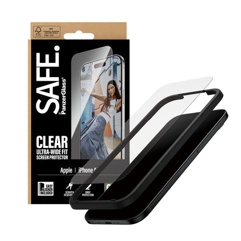 PanzerGlass® EasyAligner silkprint Ultra- Wide Fit Screen Protector For iPhone Air - Clear