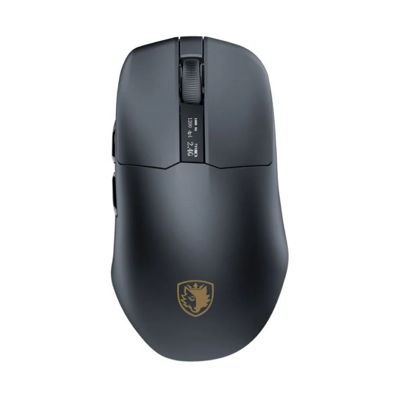 SADES Striker S2W 26,000 DPI Wireless Gaming Mouse with RGB Magnetic Charger and OLED Panel - Black
