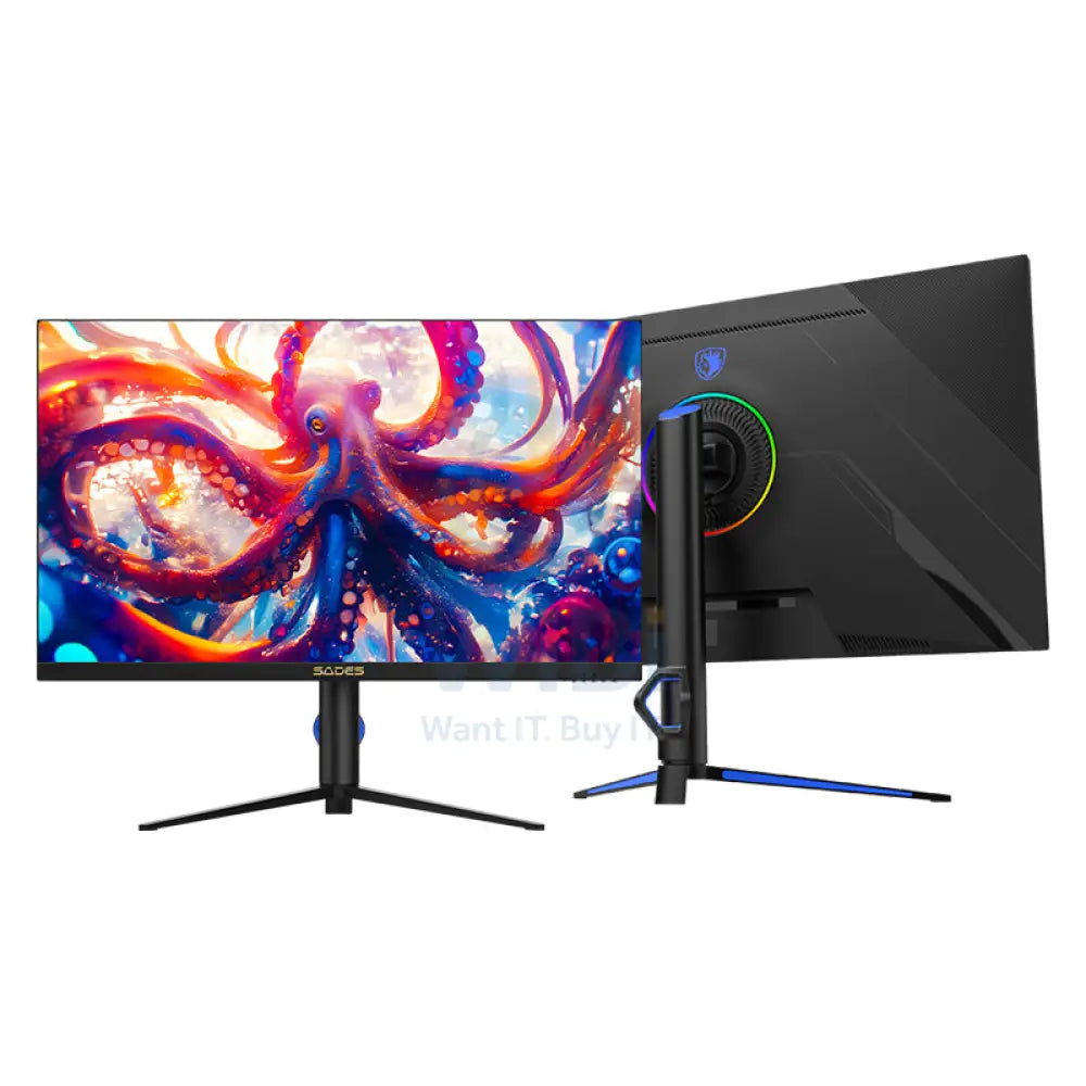 Sades Flat Gaming Monitor BR-OCTOPUS - 32’’ UHD / 3820p / 160 Hz / Displayport / HDMI / USB / Type-C - Black Monitors &