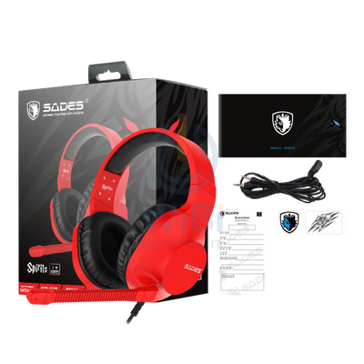 SADES Gaming Headset-Spirits (SA-721) - Red Accessories > Audio > Headphones > Gaming Zone