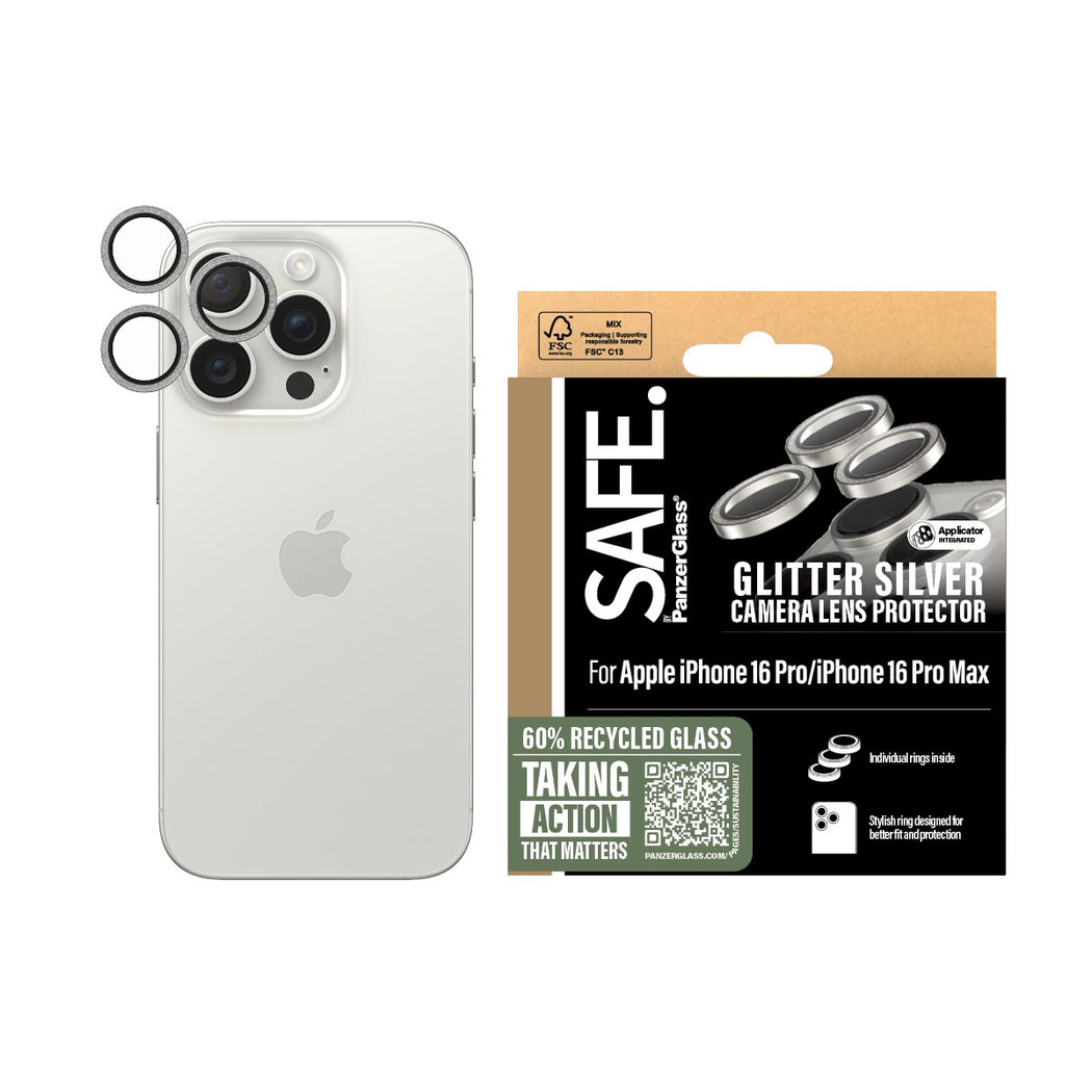 PanzerGlass Camera Lens Protector - for iPhone 16 Pro / iPhone 16 Pro Max / Glitter Silver