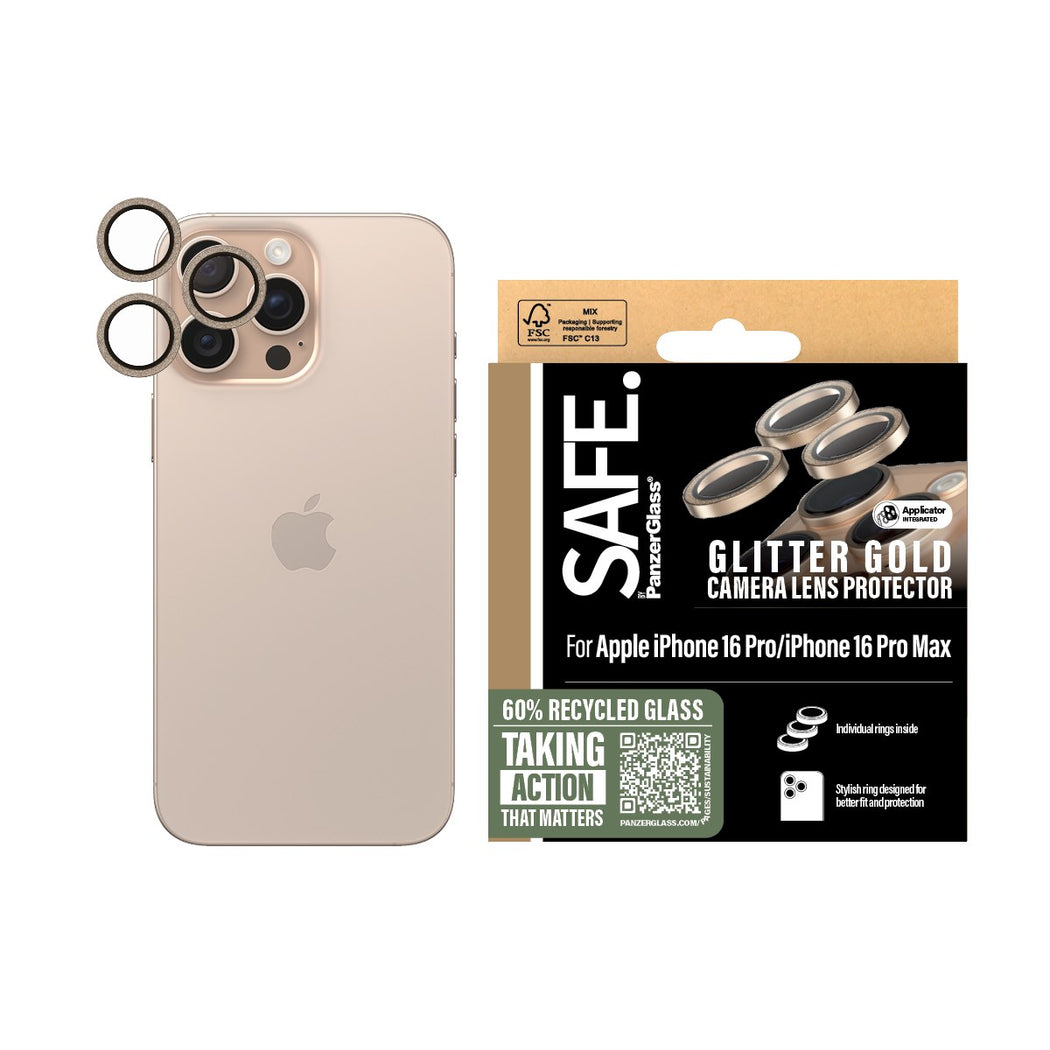 PanzerGlass Camera Lens Protector - for iPhone 16 Pro / iPhone 16 Pro Max / Glitter Gold