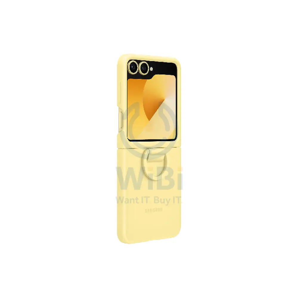 Samsung Galaxy Z Flip 6 Silicone with Ring Case - Yellow Accessories > Mobiles & Tablets > Mobiles > Covers & Cases