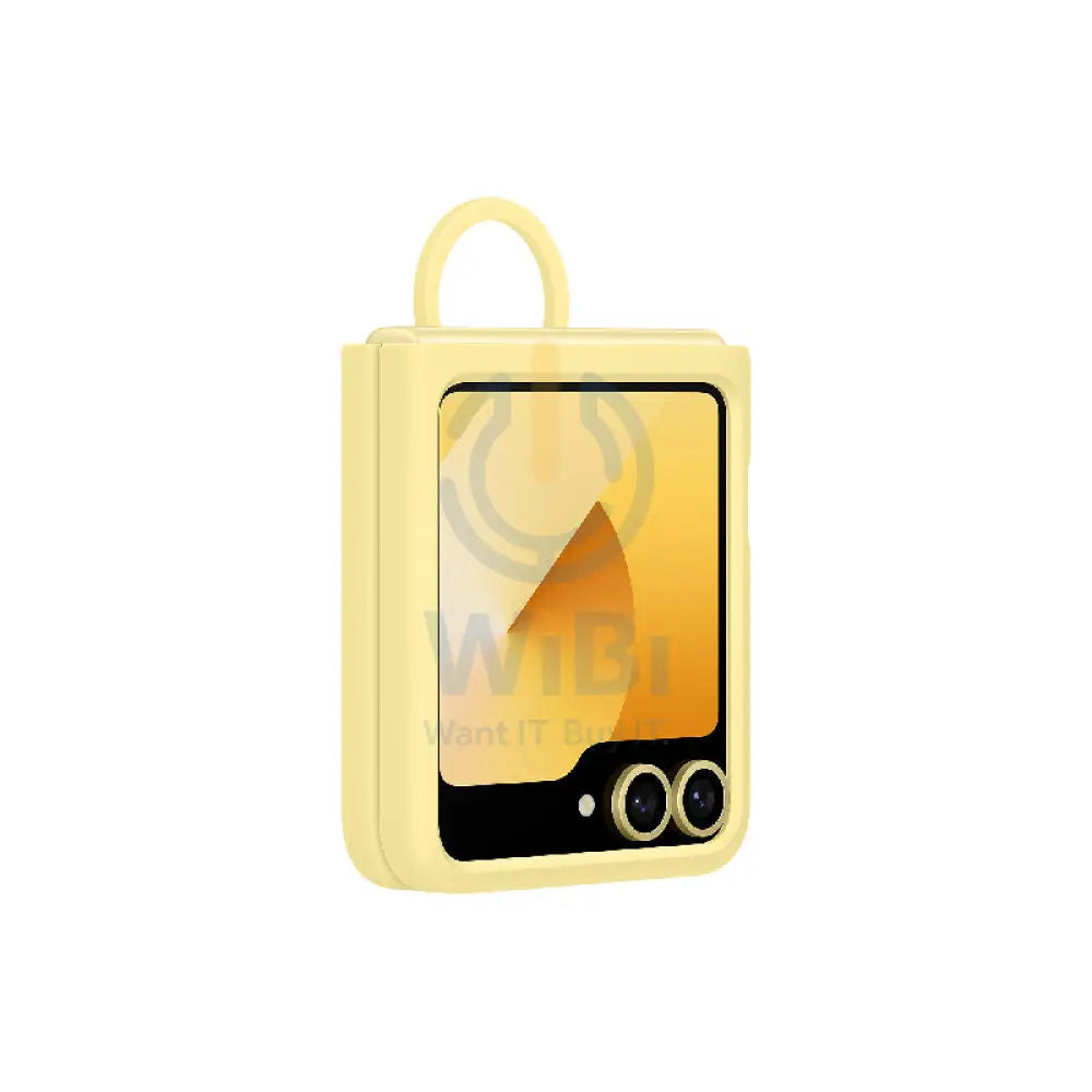 Samsung Galaxy Z Flip 6 Silicone with Ring Case - Yellow Accessories > Mobiles & Tablets > Mobiles > Covers & Cases